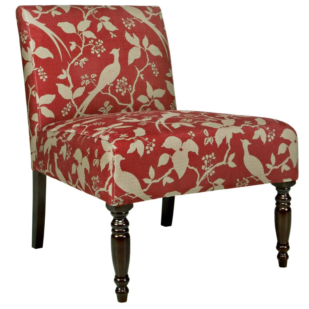 Handy Living Bradstreet Modern Bird Branch Crimson Red Chair