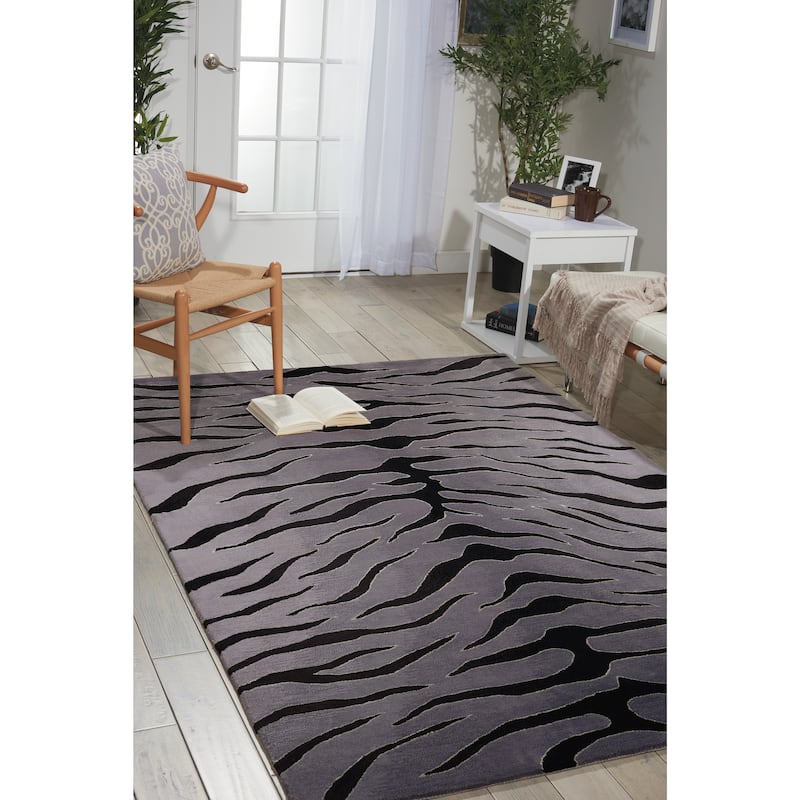 Nourison Contour Modern Zebra Print Hand-tufted Area Rug