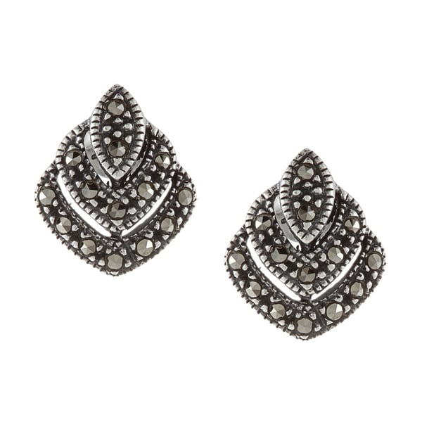 Glitzy Rocks Sterling Silver Marcasite Stud Earrings Free Glitzy Rocks Sterling Silver Marcasite Stud Earrings