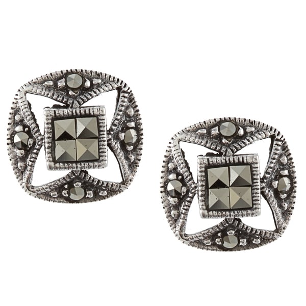 Glitzy Rocks Sterling Silver Marcasite Stud Earrings Free Glitzy Rocks Sterling Silver Marcasite Stud Earrings