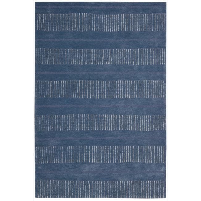 Nourison Hand tufted Contours Striped Denim Rug (36 X 56)