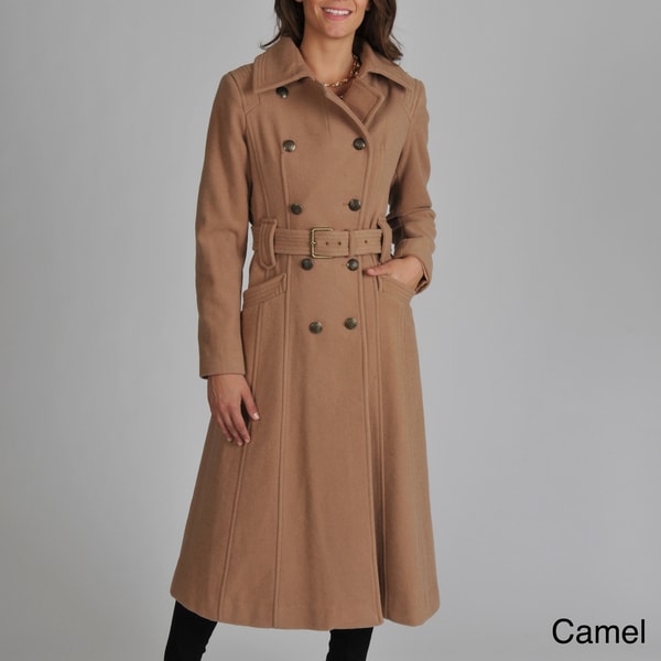 Vince Camuto Womens Wool blend Belted Long Coat   Shopping