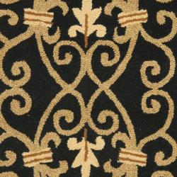 Hand hooked Chelsea Irongate Black Wool Rug (2'6 x 4') Safavieh Accent Rugs