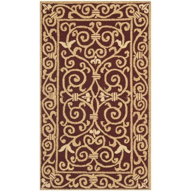 Safavieh Hand-hooked Chelsea Irongate Burgundy Wool Rug - 2'6 x 4'