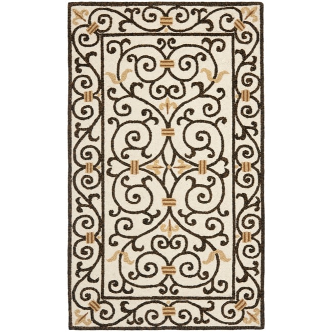 Hand hooked Chelsea Irongate Ivory Wool Rug (26 X 4)