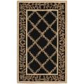 Safavieh Hand-hooked Trellis Black/ Beige Wool Rug (2'9 x 4'9) - 2'9 x 4'9
