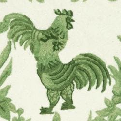 Hand hooked Hens Ivory/ Green Wool Rug (2'6 x 10') Safavieh Runner Rugs