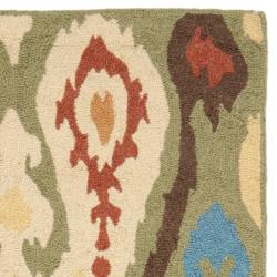 Hand hooked Chelsea Green Wool Rug (2'6 x 10') Safavieh Runner Rugs