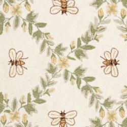 Hand hooked Bumblebee Ivory Wool Rug (2'9 x 4'9) Safavieh 3x5   4x6 Rugs