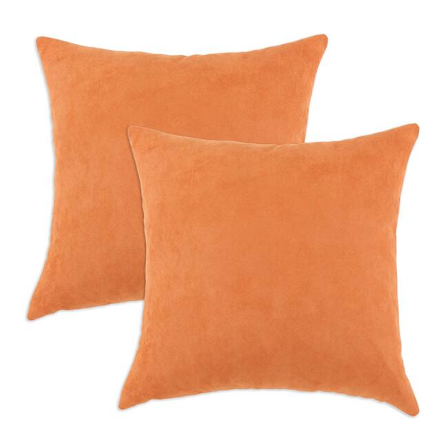 Slam Dunk Tangerine Simply Soft S-backed 17x17 Fiber Pillows (Set of 2)