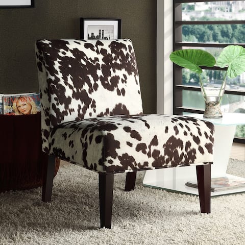 Peterson Cowhide Fabric Slipper Accent Chair by iNSPIRE Q Bold