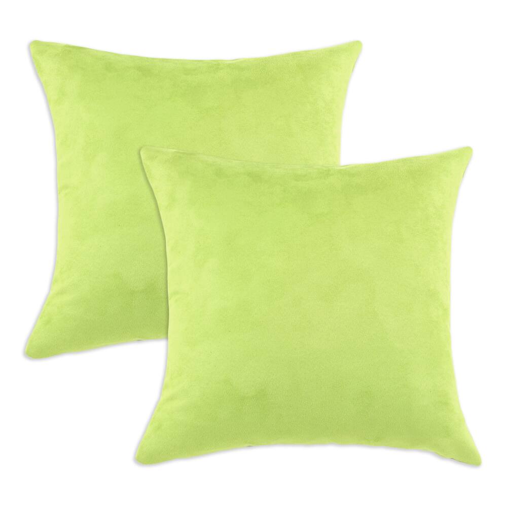 Passion Suede Lime Simply Soft S-backed 17x17 Fiber Pillows (Set of 2)
