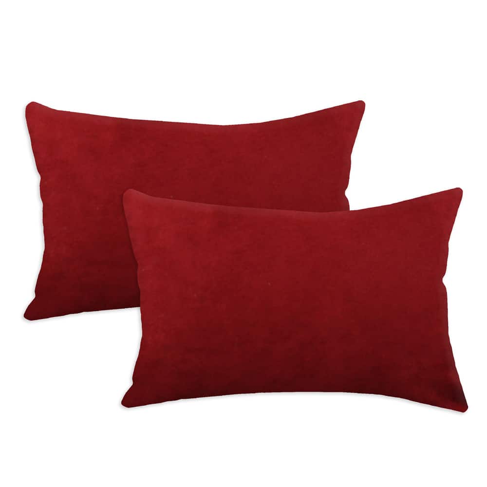Passion Suede Cinnabar Simply Soft S-backed 12.5x19 Fiber Pillows (Set of 2)