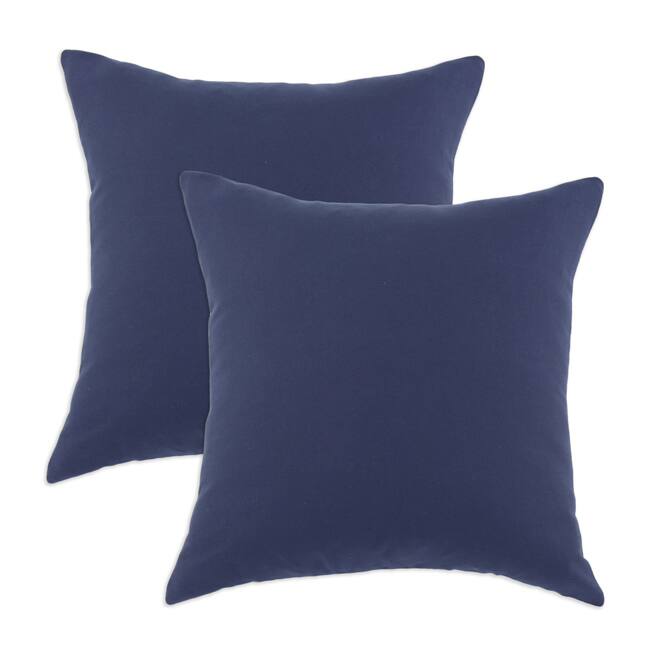 Duck Navy S-backed 17x17-inch Fiber Pillows (Set of 2)
