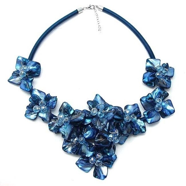 Shop Handmade Multicolor Splendor Dyed Shells Black Satin ...