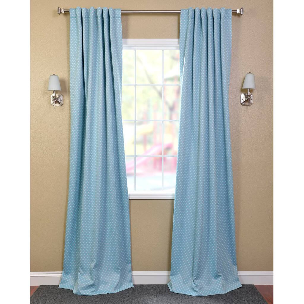 Exclusive Fabrics Aqua Polka Dot Room Darkening Curtain Panel Pair (2 Panels)