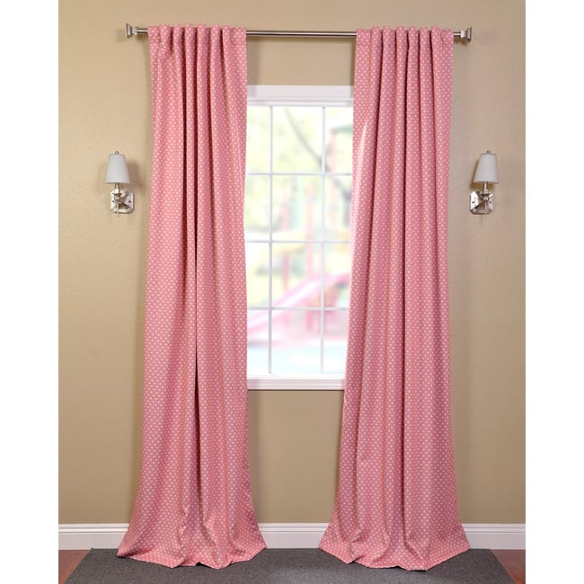 Exclusive Fabrics Peach Polka Dot Room Darkening Curtain Panel Pair (2 Panels)