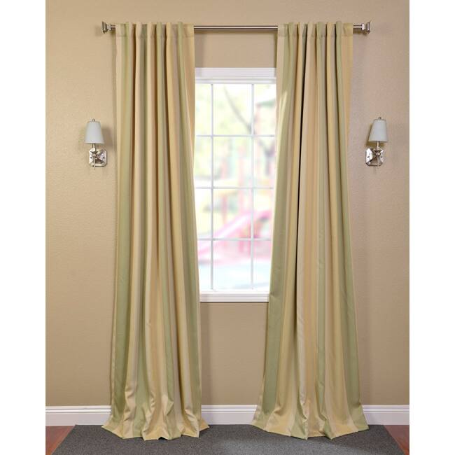 Exclusive Fabrics Pistachio Stripe Room Darkening Curtain Panel Pair (2 Panels)