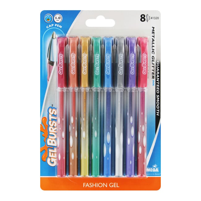 Mega Brands Write Dudes Eight piece Supergel Metallic Glitter Ink Pens