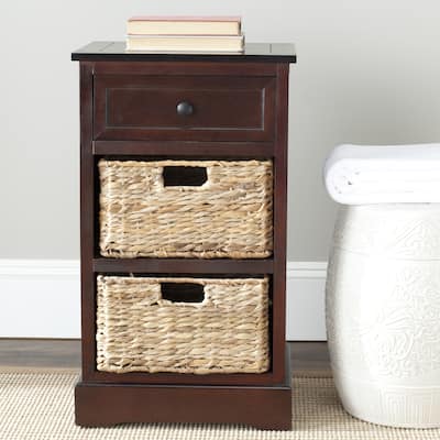 SAFAVIEH Cape Cod 3-Drawer Dark Cherry Storage Table - 15.9" x 13" x 27.6"