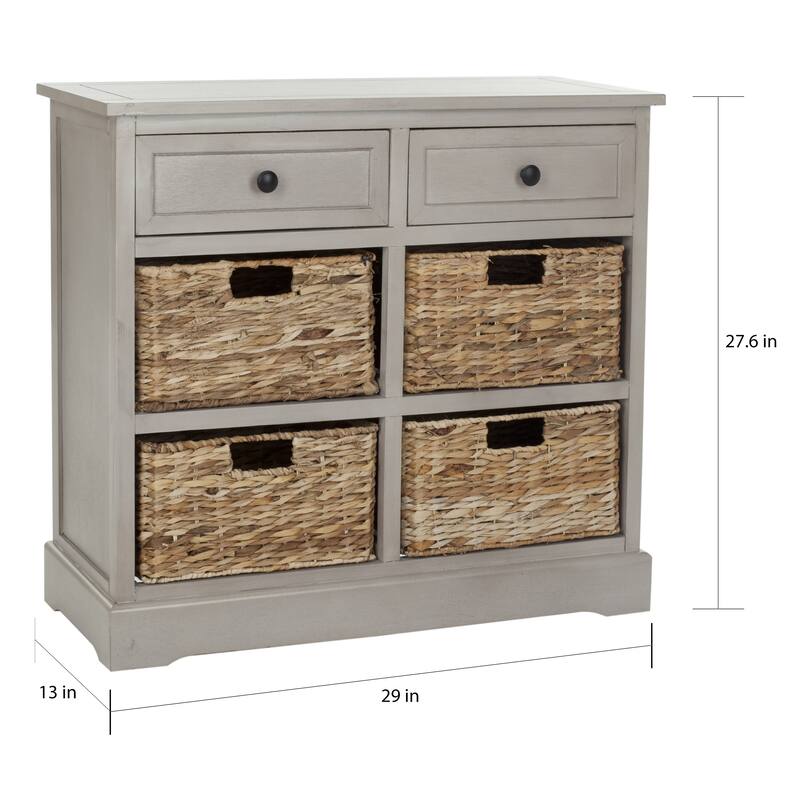 SAFAVIEH Herman 6Drawer Grey Storage Unit (Fully Assembled) 29.9” x