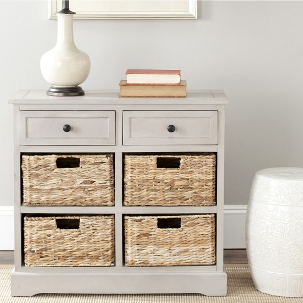 Safavieh Cape Cod 6-Drawer Grey Side Storage Table