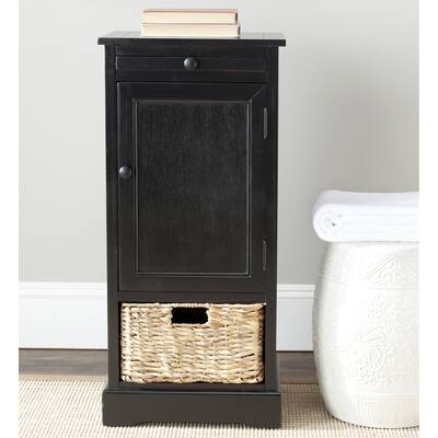 SAFAVIEH Raven 2-drawer Black Tall Storage Unit - 15.7" x 13" x 34.3"