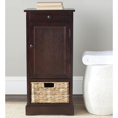 SAFAVIEH Cape Cod 2-Drawer Dark Cherry Tall Storage Unit - 15.7" x 13" x 34.3"