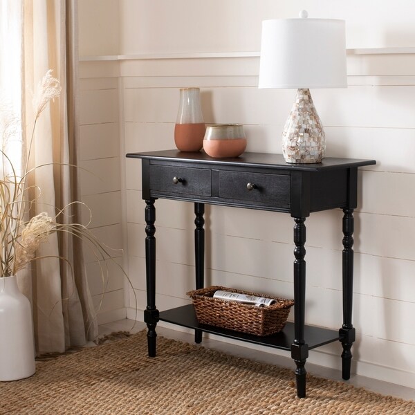 Shop Safavieh Cape Cod Black 2-drawer Console Table - 37.8 