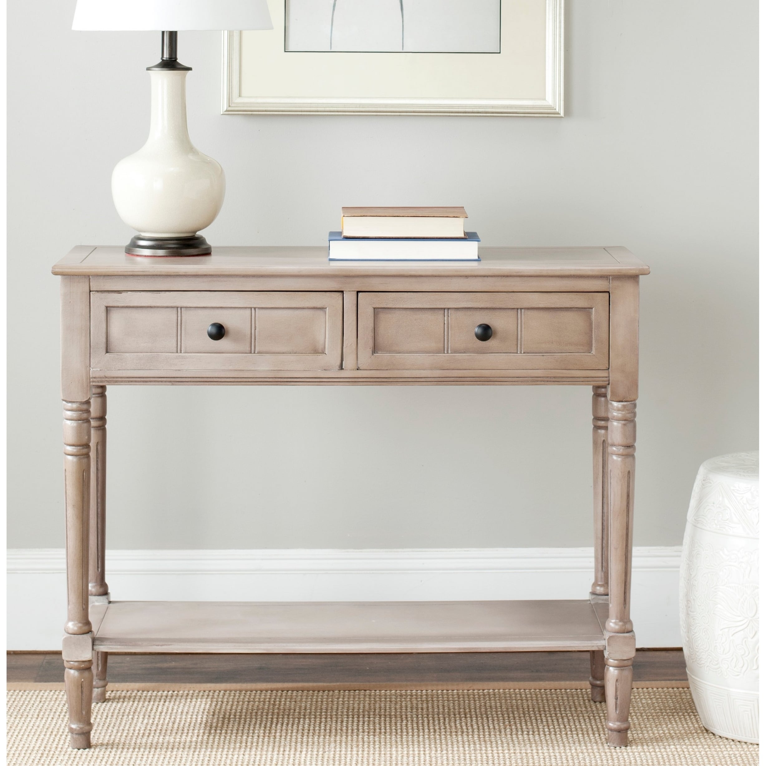 Shop Safavieh Samantha Grey 2 Drawer Console Table 35 8 X 13 8