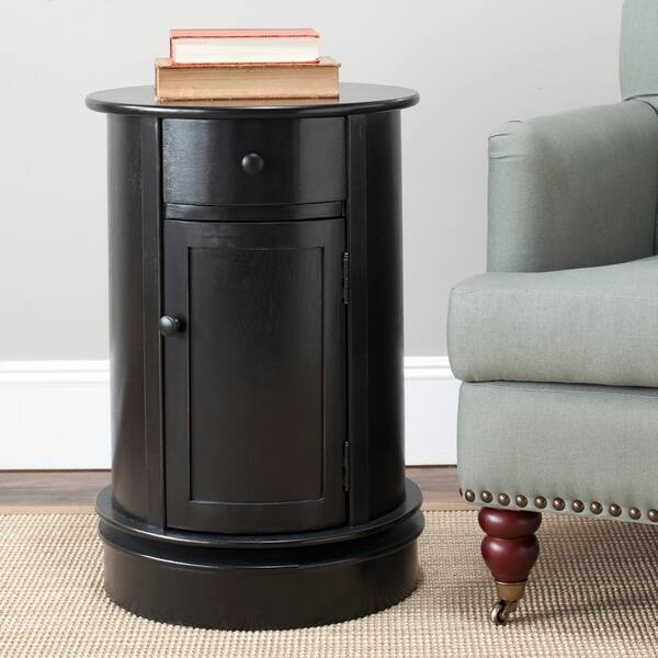 Shop Safavieh Cape Cod Black Swivel Storage Accent Table 17 7 X 17 7 X 26 On Sale Overstock 6971950