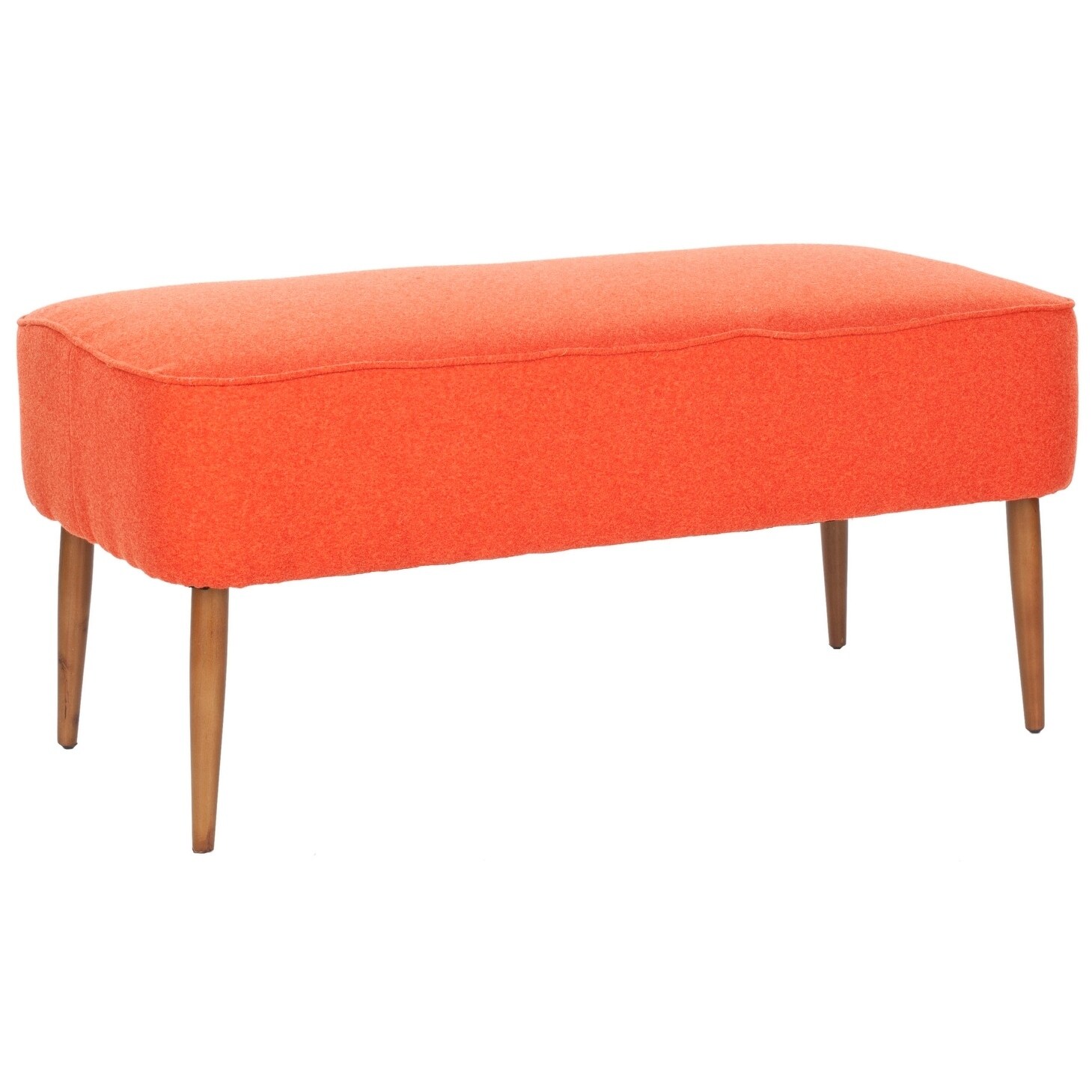 Shop Safavieh Mid Century Orange Wool Bench 39 6 X 19 9 X 18 3
