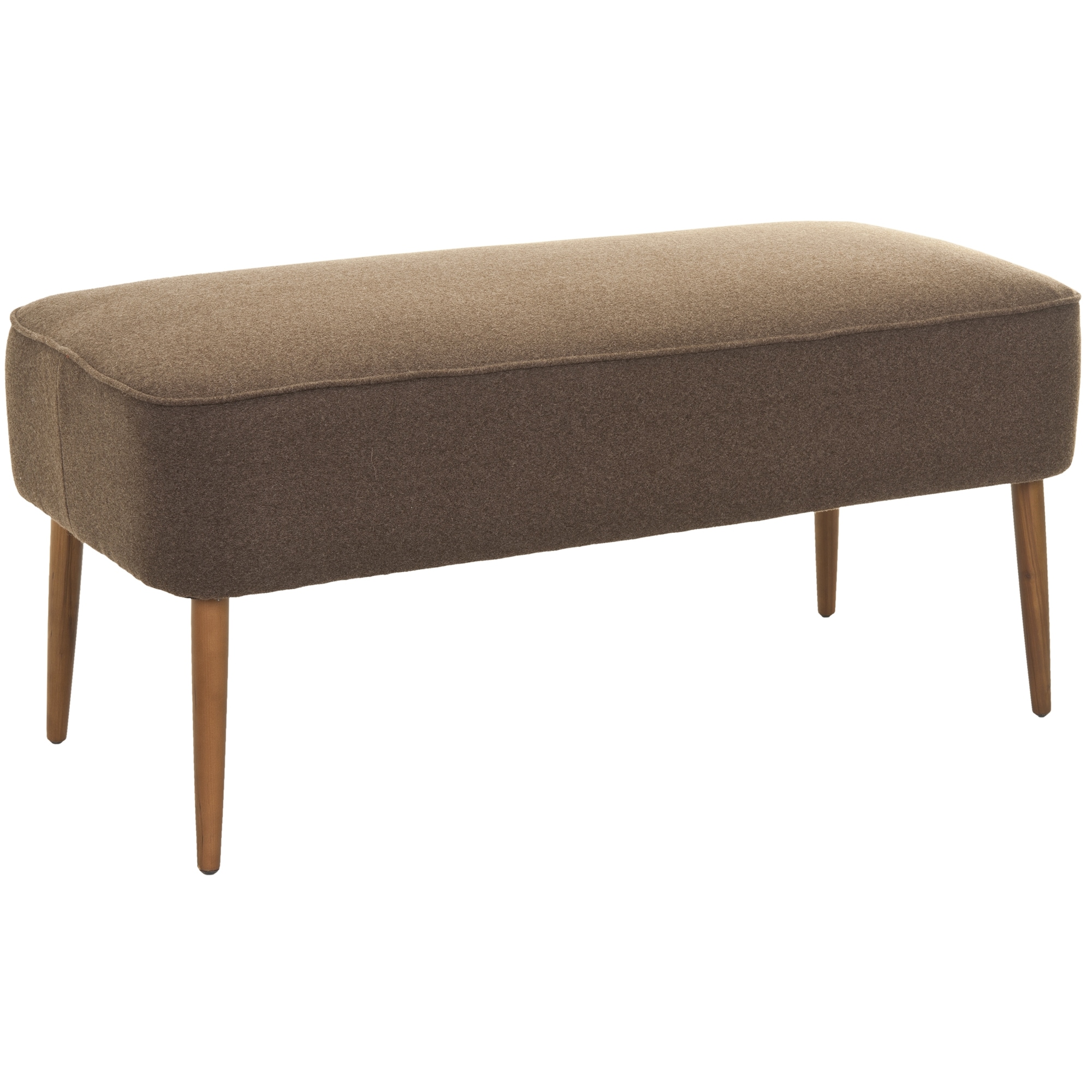 Safavieh Retro Brown Wool Bench (BrownMaterials Birch Wood and Wool FabricFinish BlackDimensions 18.3 inches high x 39.6 inches wide x 19.9 inches deep )
