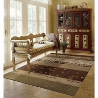 Shop Nourison Hand-Tufted Contours Mocca Floral Rug - 5' x 7'6