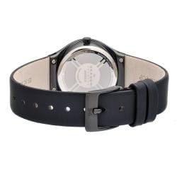 Skagen Women's Black Label Leather Strap Watch Skagen Women's Skagen Watches