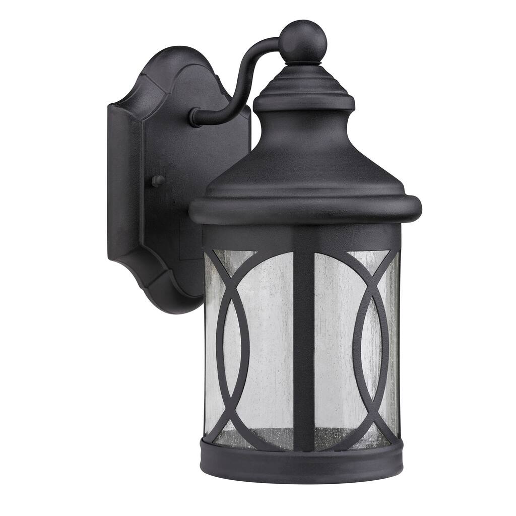 Transitional 1-light Black Outdoor Wall Fixture