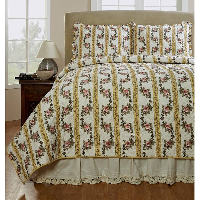 Celine Handmade Yellow 3-piece Quilt Set