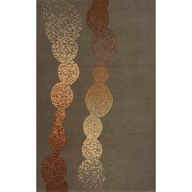 Power loomed Soho Modern Grey Wool Rug (8 X 11)