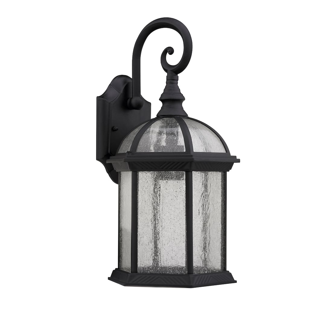 Transitional 1-light Black Outdoor Glass Wall Fixture