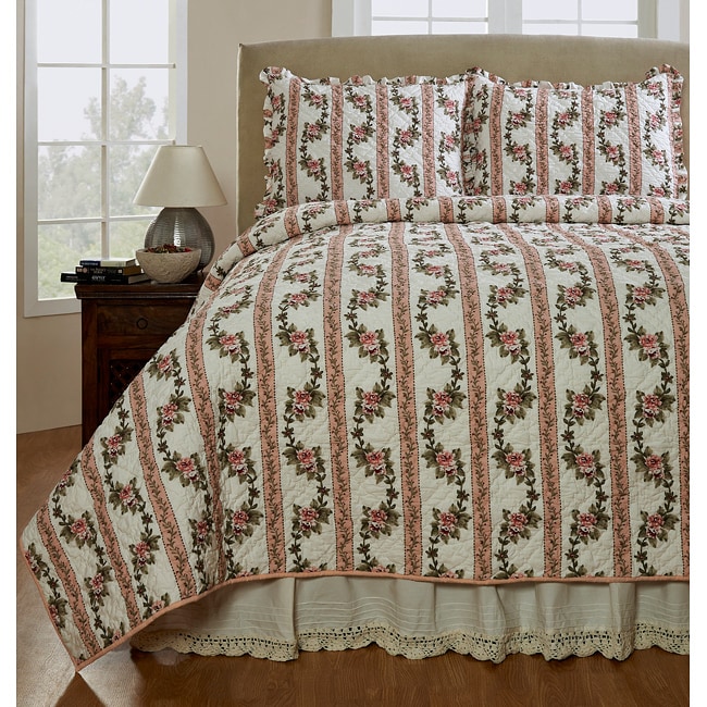 Celine Handmade 3-piece Peony Quilt Set