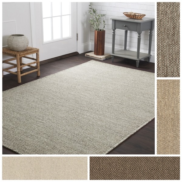 Hand-woven Cape Cod Wool/ Cotton Rug (5 x 7'6)