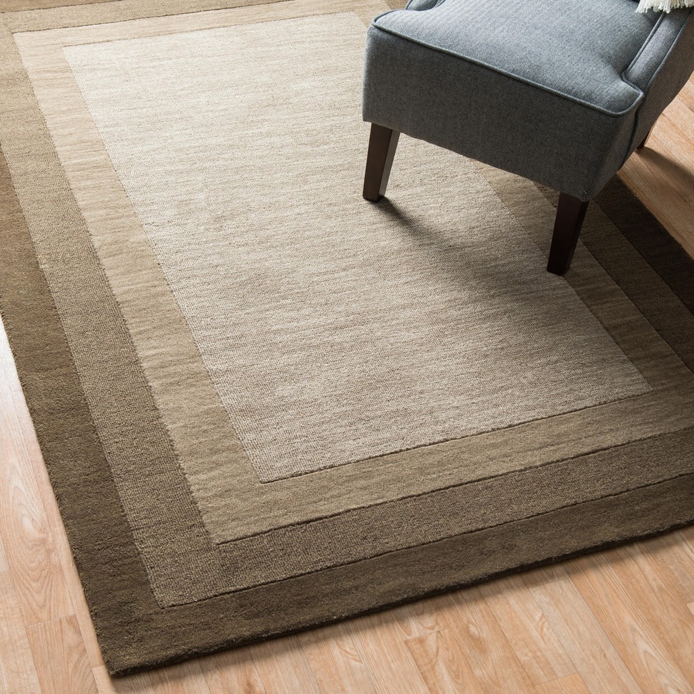 Alexander Home Helena Border Pattern Hand-tufted Pure Wool Rug