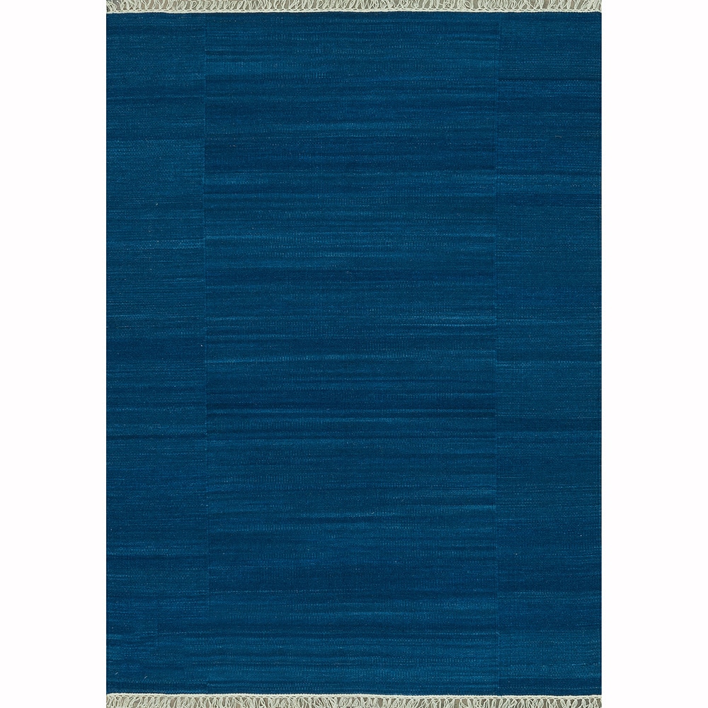 Alexander Home Hand woven Fleur Wool Rug (79 X 99) Blue Size 79 x 99