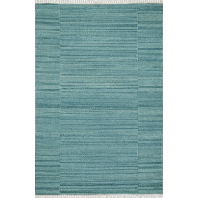 Alexander Home Hand-tufted Mid-century Area Shag Rug - Aqua - 3'6" x 5'6" /Surplus