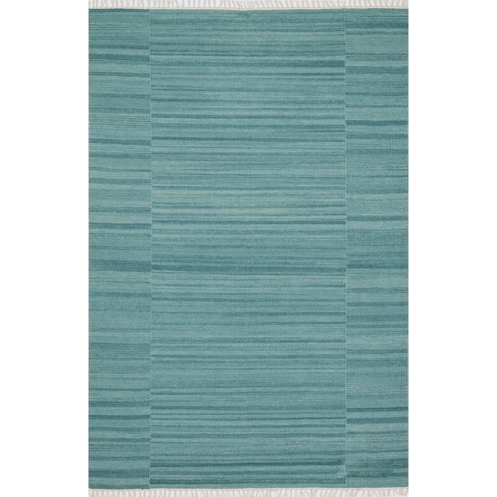 Alexander Home Hand woven Fleur Wool Rug (79 X 99) Blue Size 79 x 99