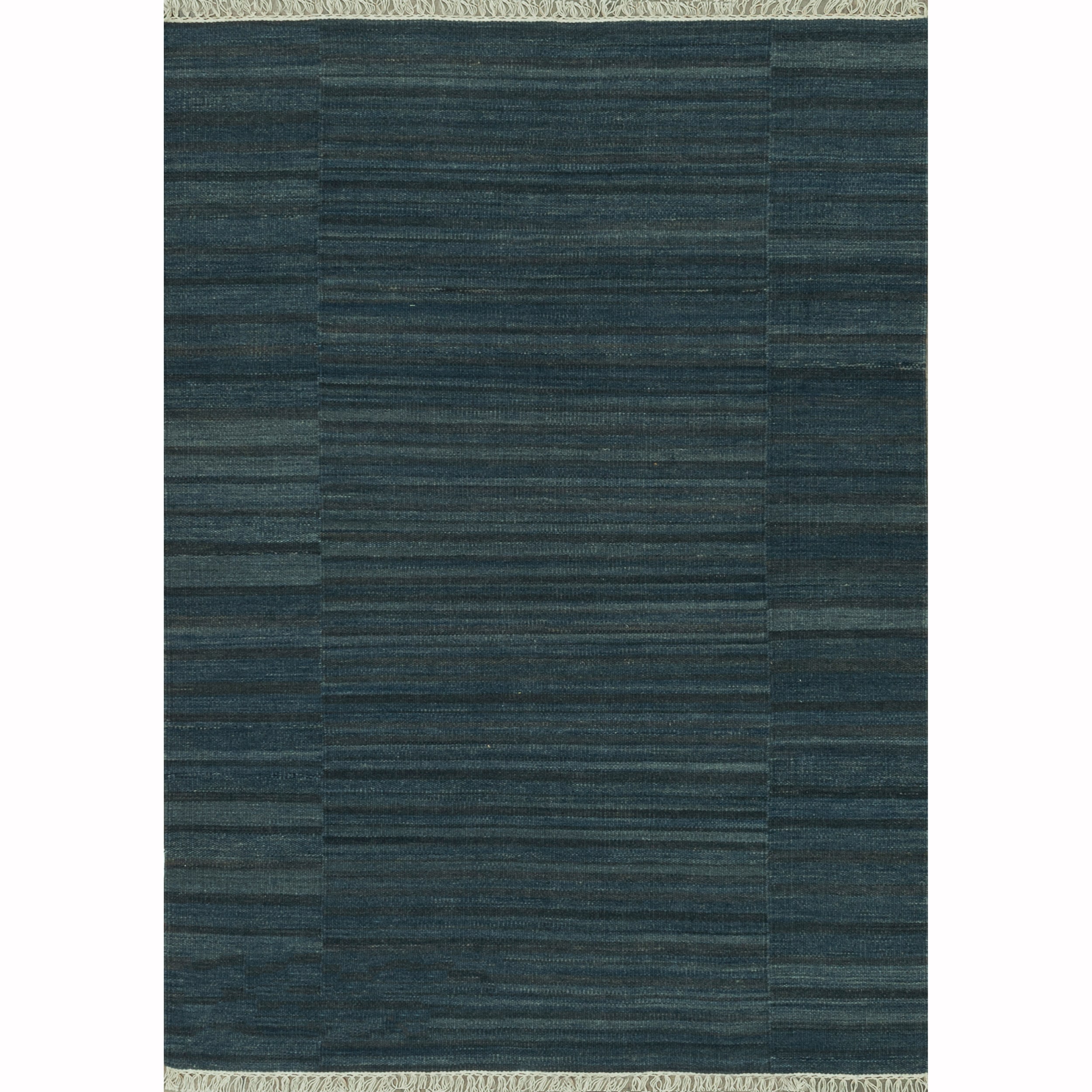 Hand woven Green Fleur Wool Rug (79 X 99)