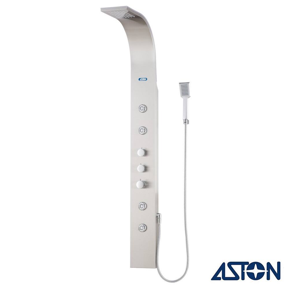Aston 61-in Stainless Steel 4-Jet Multifunction Massaging Luxury Shower Panel Tower