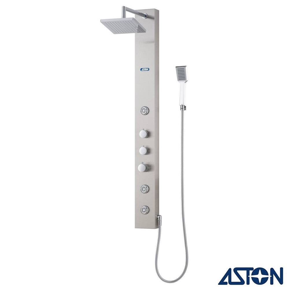 Aston 51-in Stainless Steel 3-Jet Multifunction Massaging Luxury Shower Panel Tower