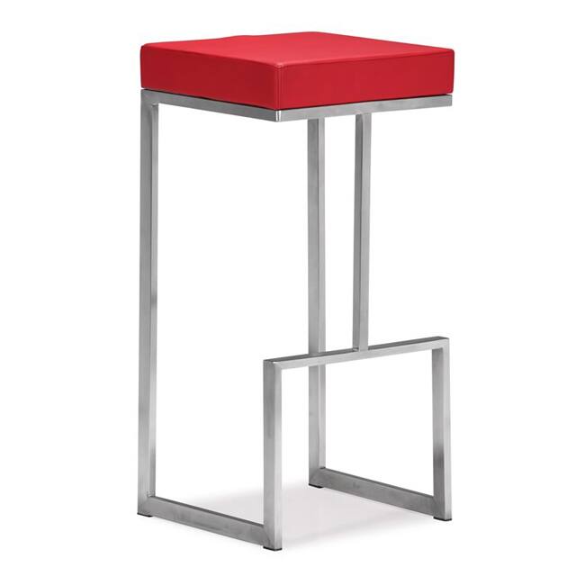 Porch & Den Lago Red Leatherette 30-inch High Bar Chairs (Set of 2)