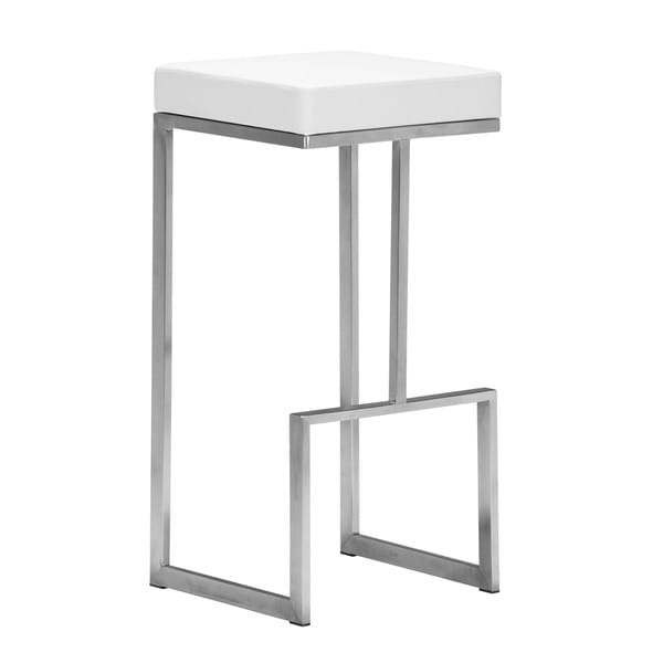 Darwen White Leatherette 30-inch High Bar Chairs (Set of 2)